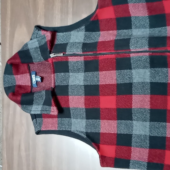 Chaps Red Plaid Full Zip Vest Size M - Picture 3 of 5